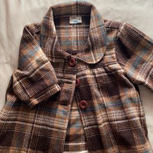 Roxy plaid coat blouse